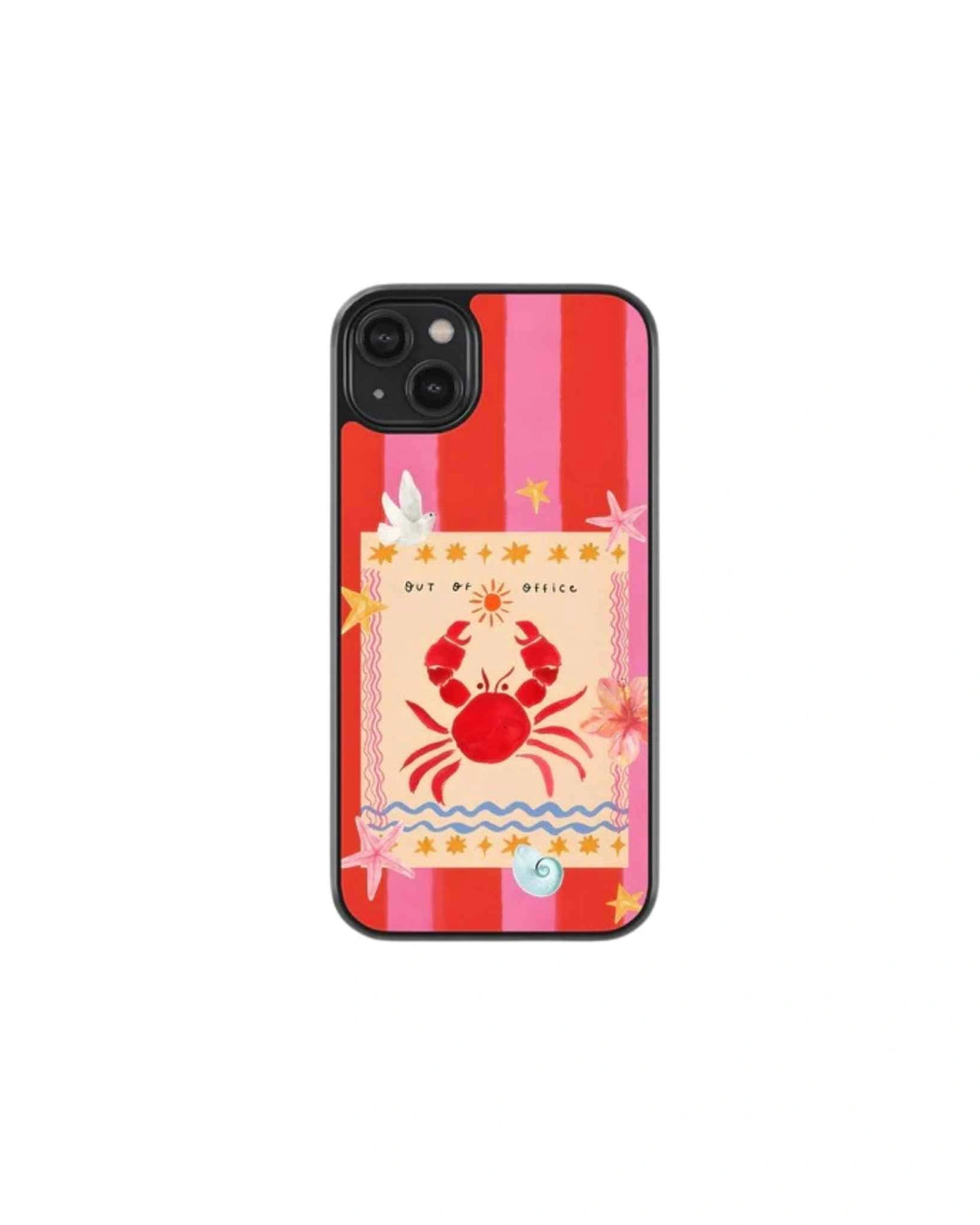 Pink red crab phone case