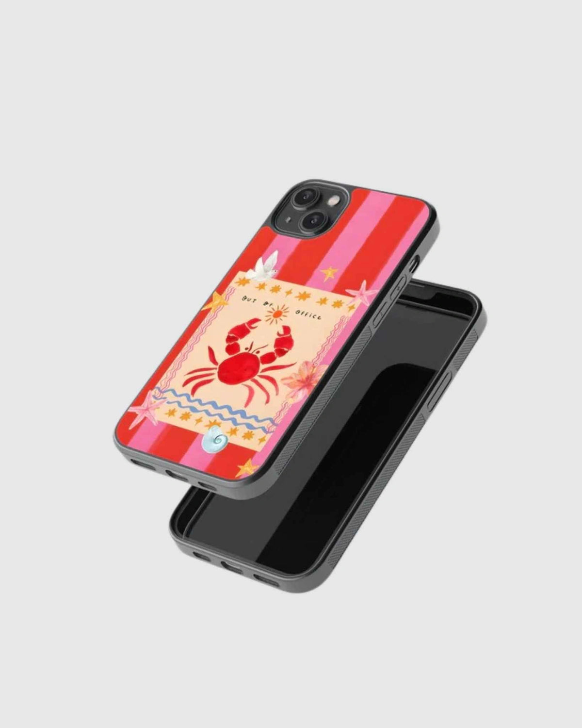 Pink red crab phone case