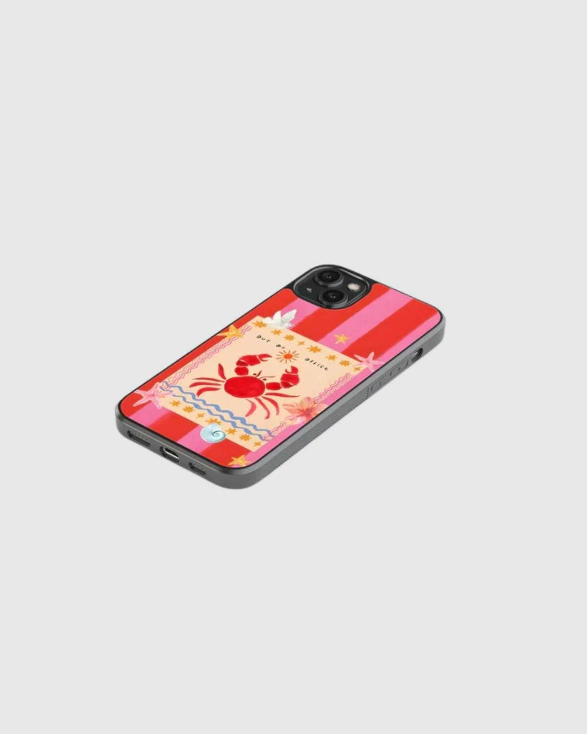 Pink red crab phone case