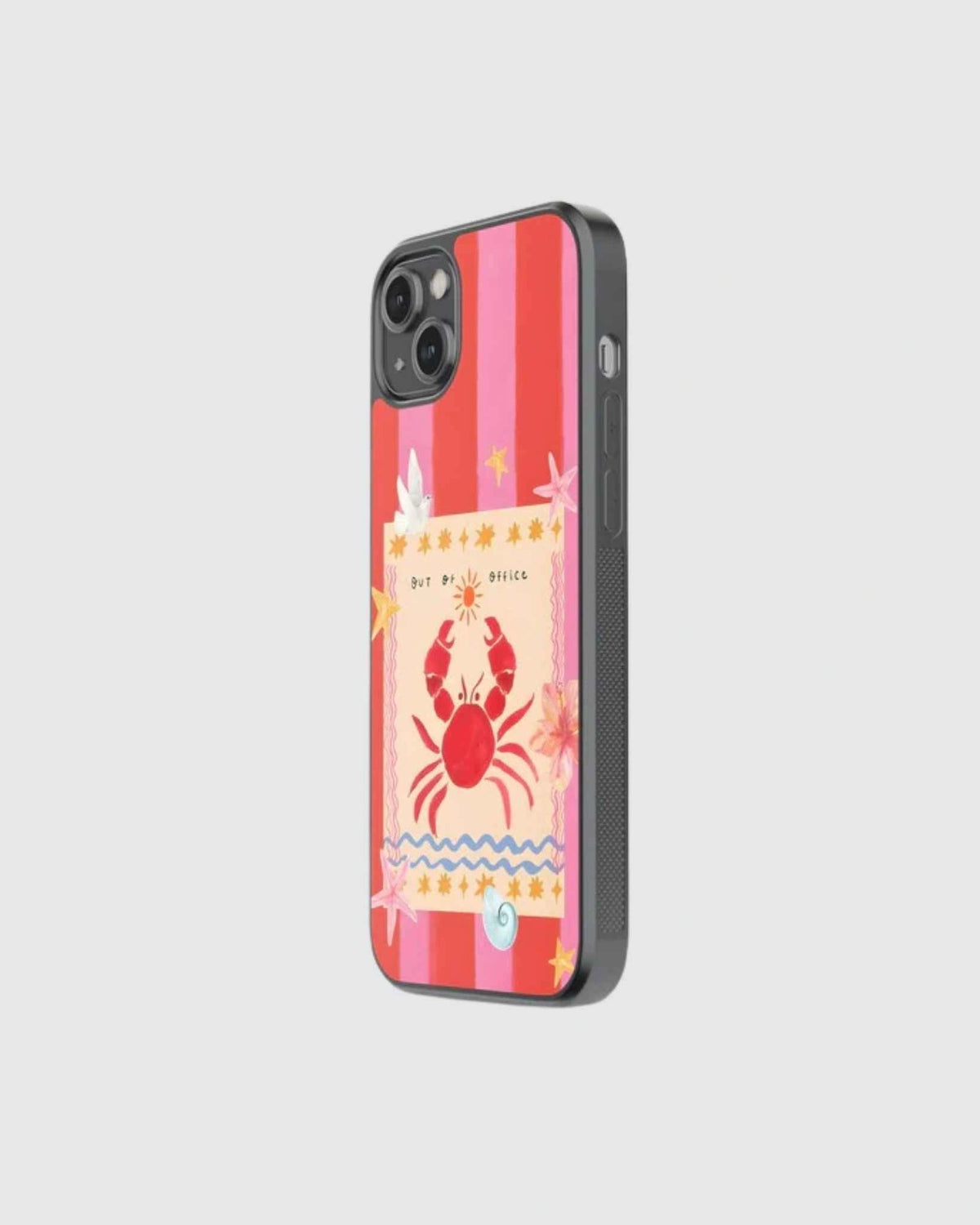 Pink red crab phone case
