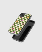 Green floral pattern phone case