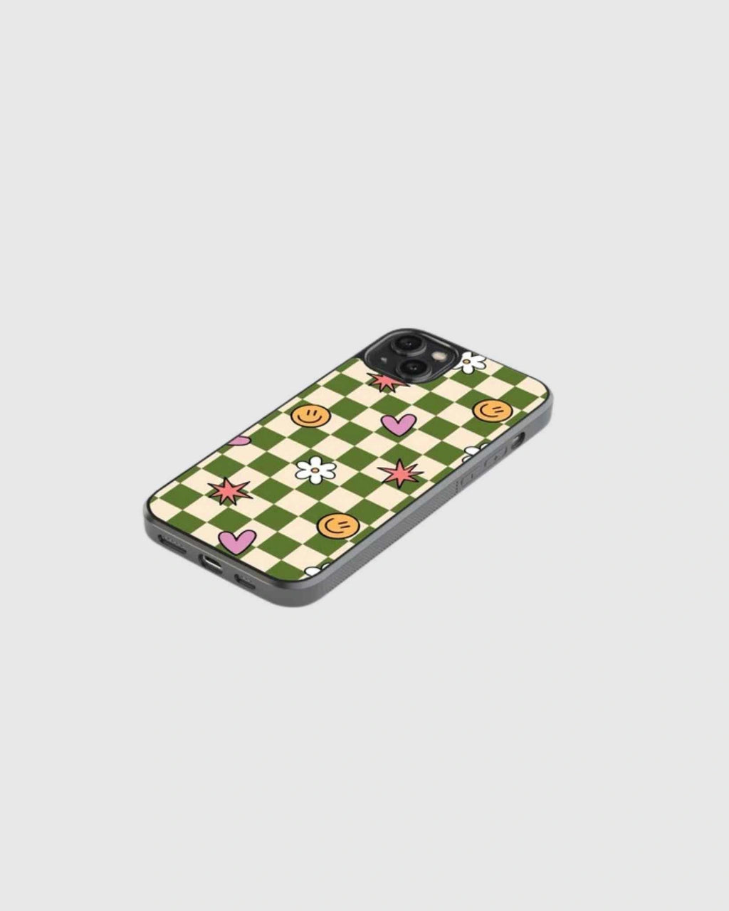 Green floral pattern phone case