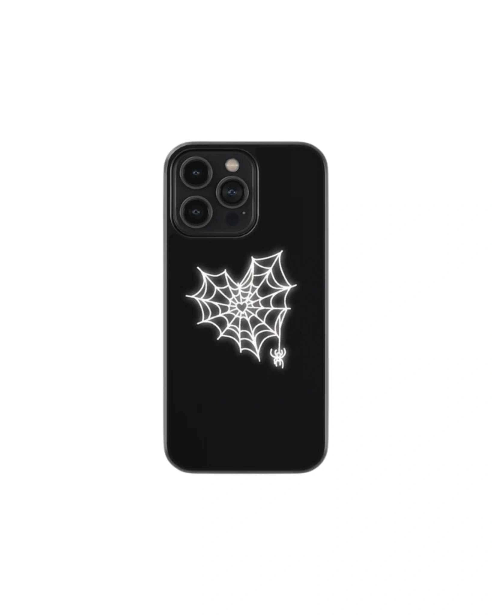 Spider heart glow phone case