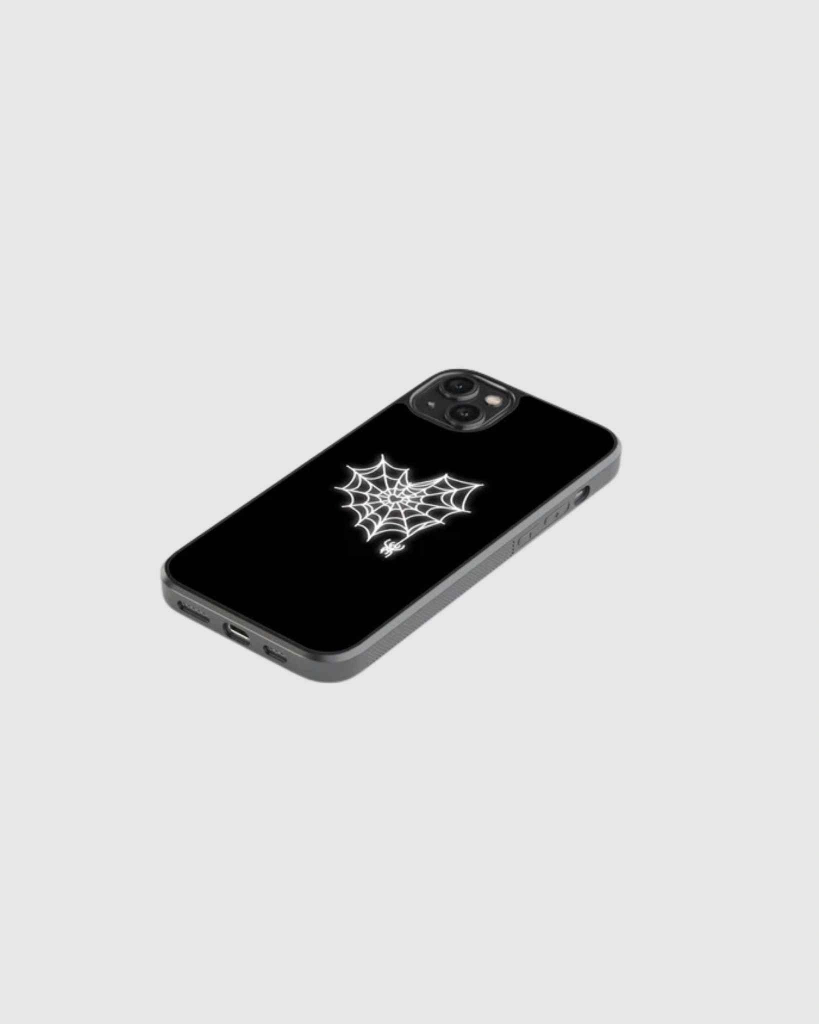 Spider heart glow phone case