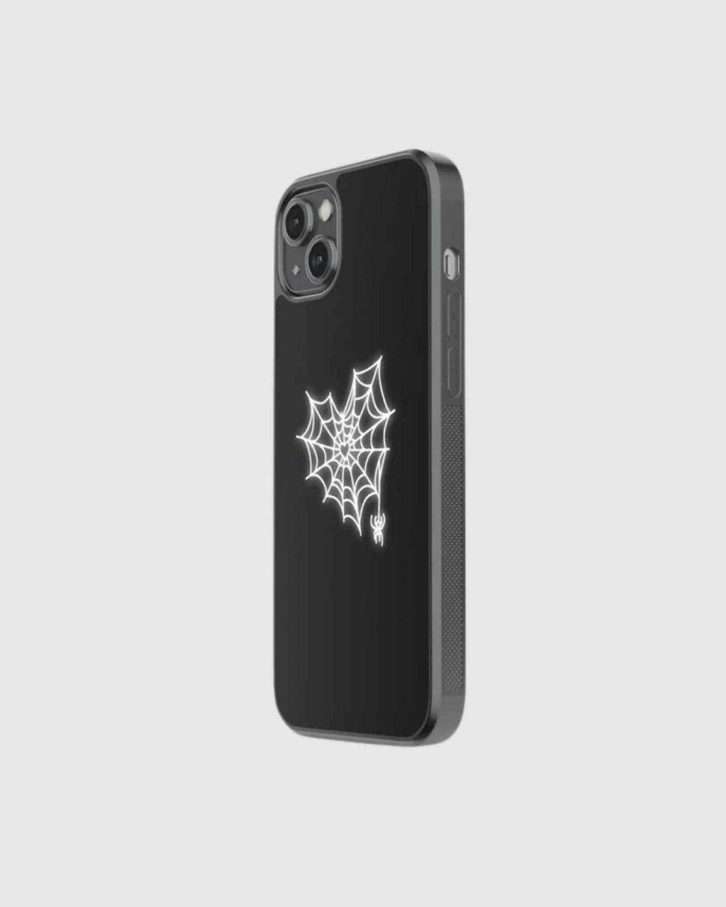 Spider heart glow phone case