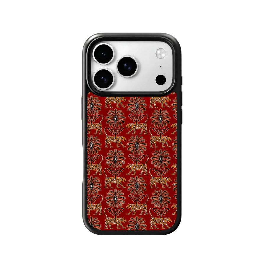 Crimson Safari Red Animal Print Phone Case