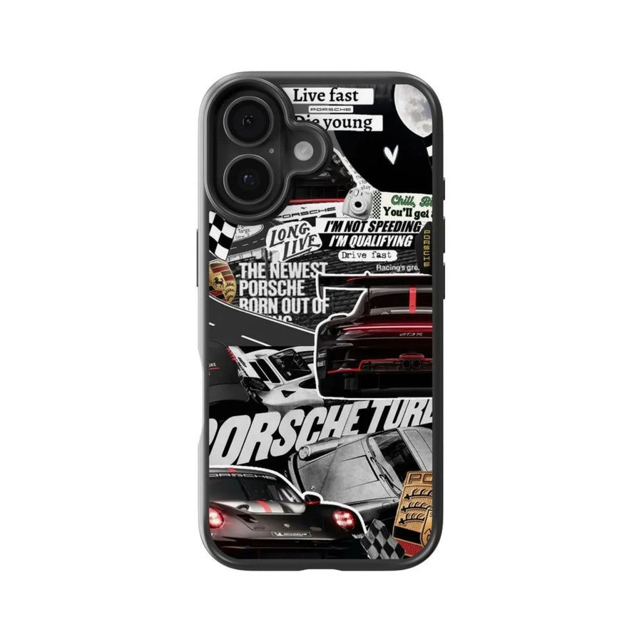 Porsche Racing Collage Black Phone Case