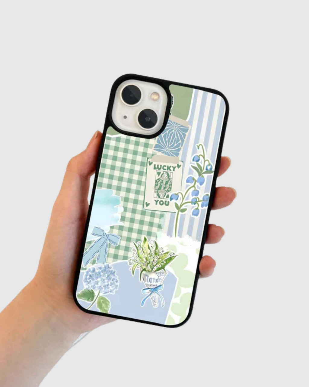 Lucky green patchwork phone case