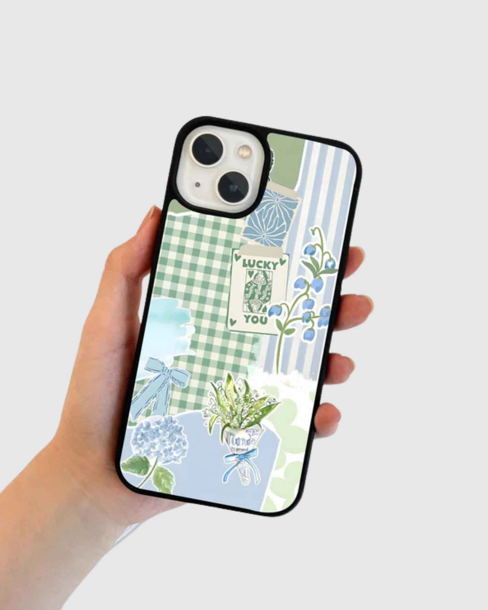 Lucky green patchwork phone case