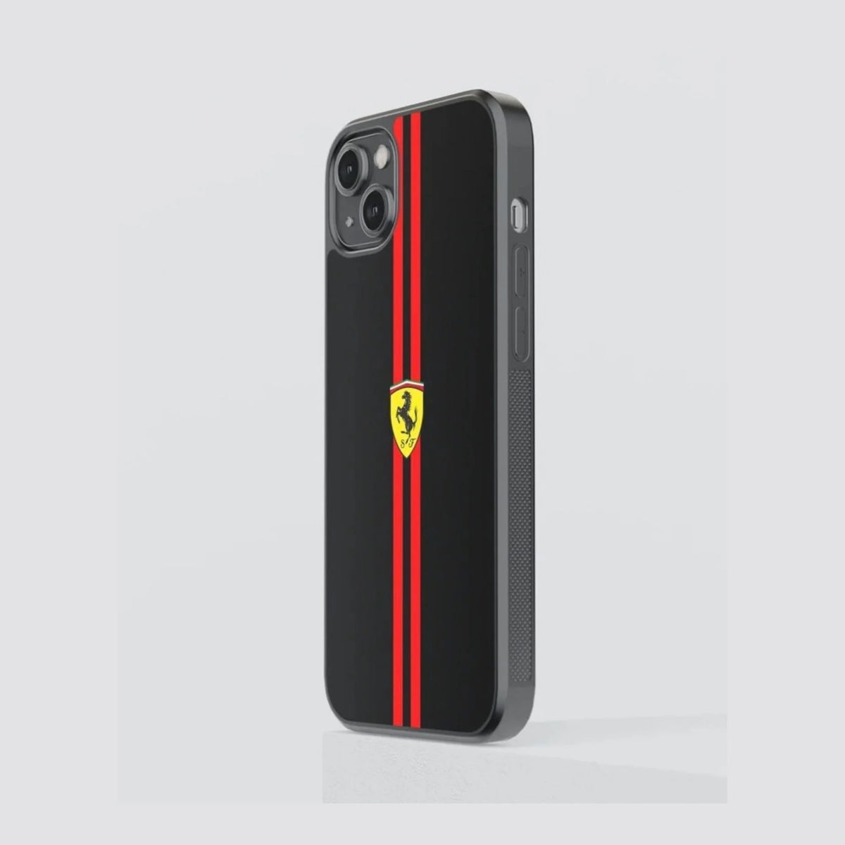 Ferrari Red Racing Stripe Black Phone Case