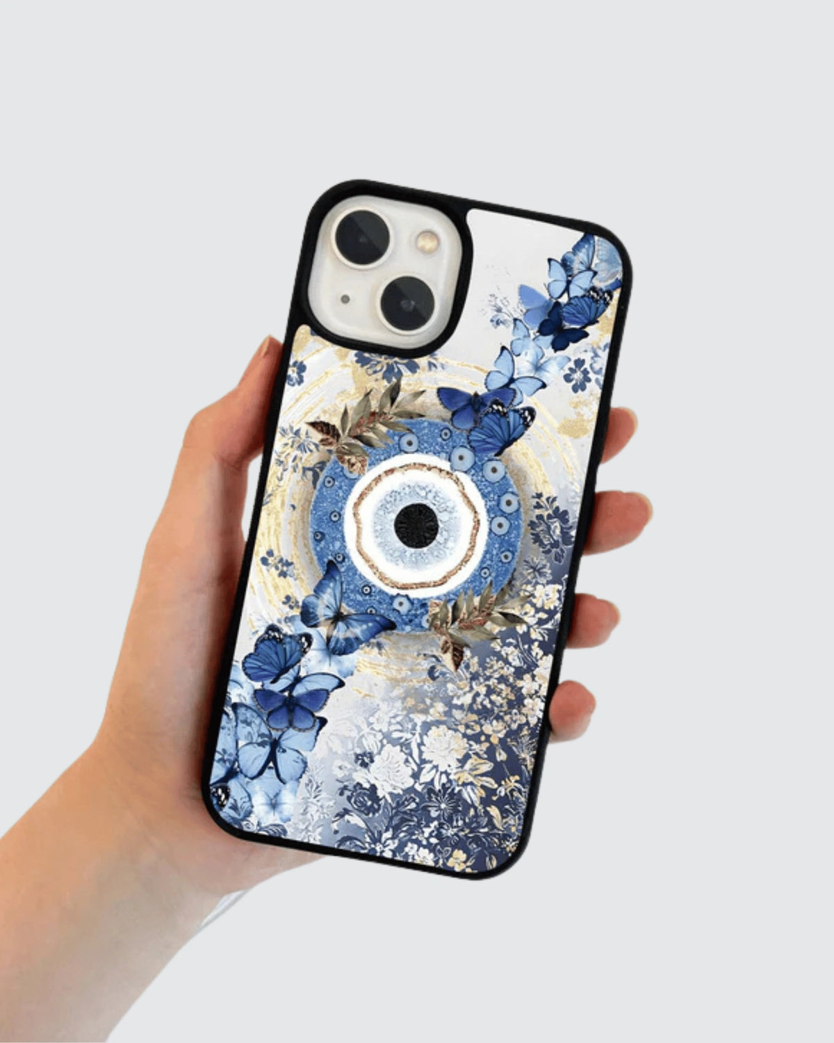 Golden evil eye phone case