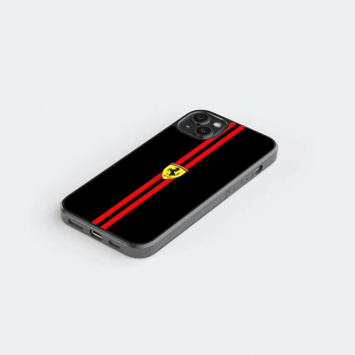 Ferrari Red Racing Stripe Black Phone Case
