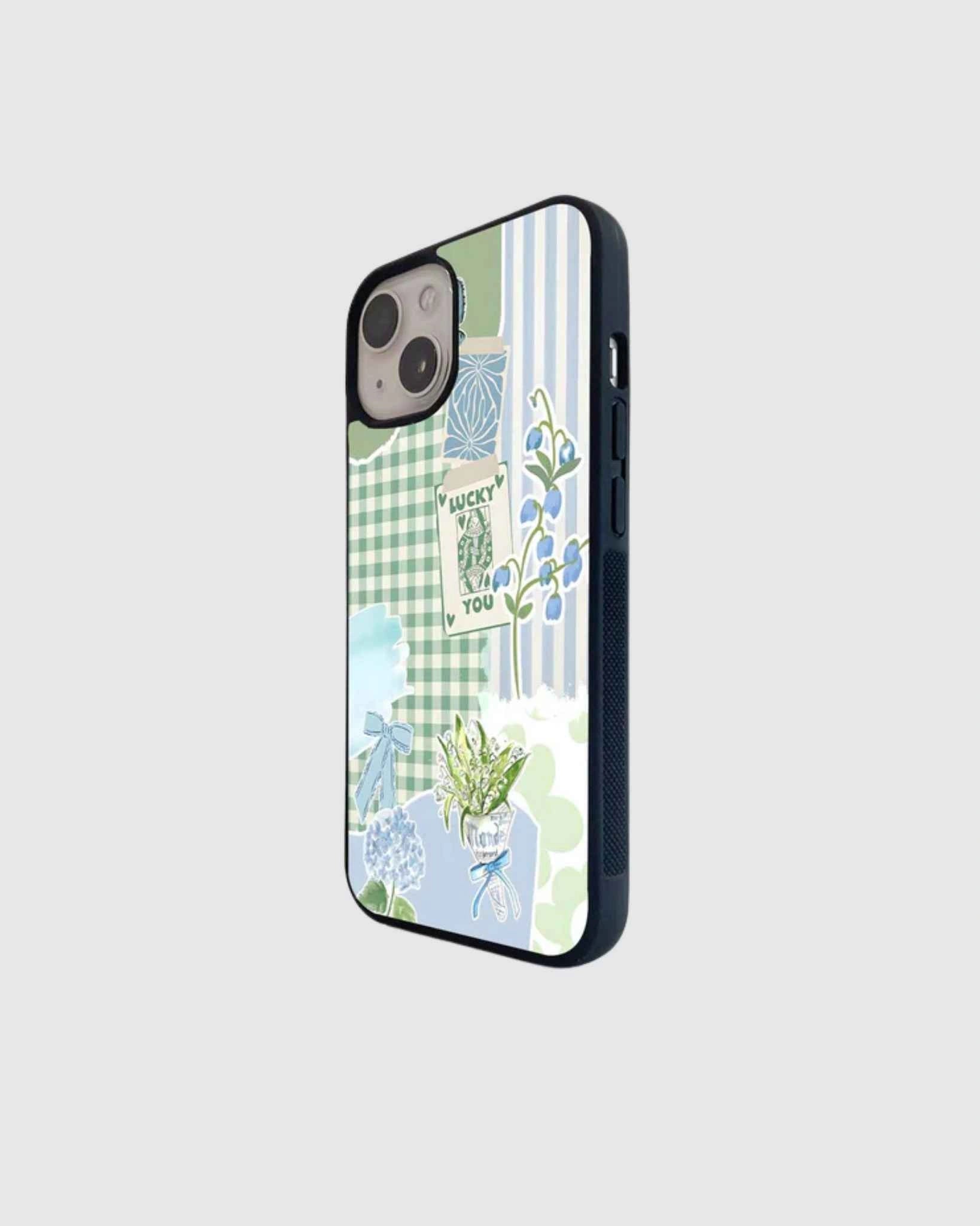 Lucky green patchwork phone case