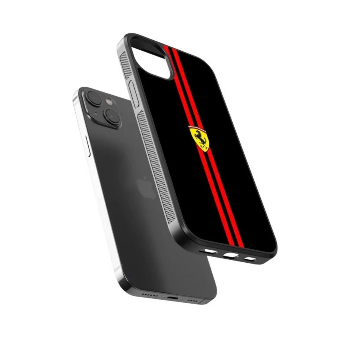Ferrari Red Racing Stripe Black Phone Case