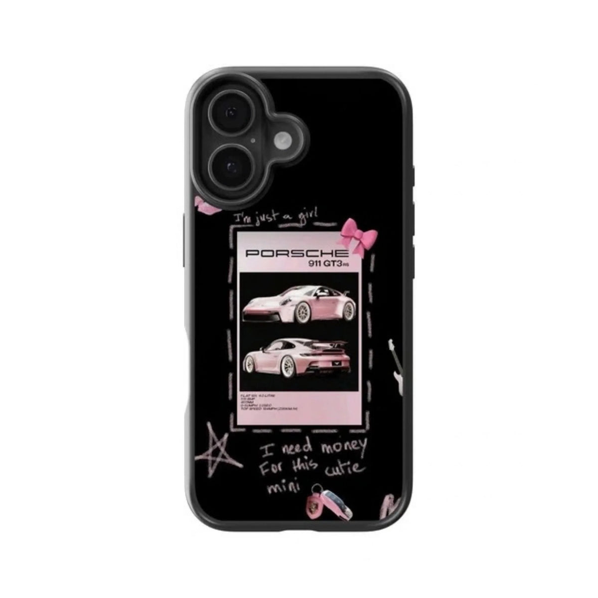 Pink Porsche “I’m Just a Girl” Phone Case