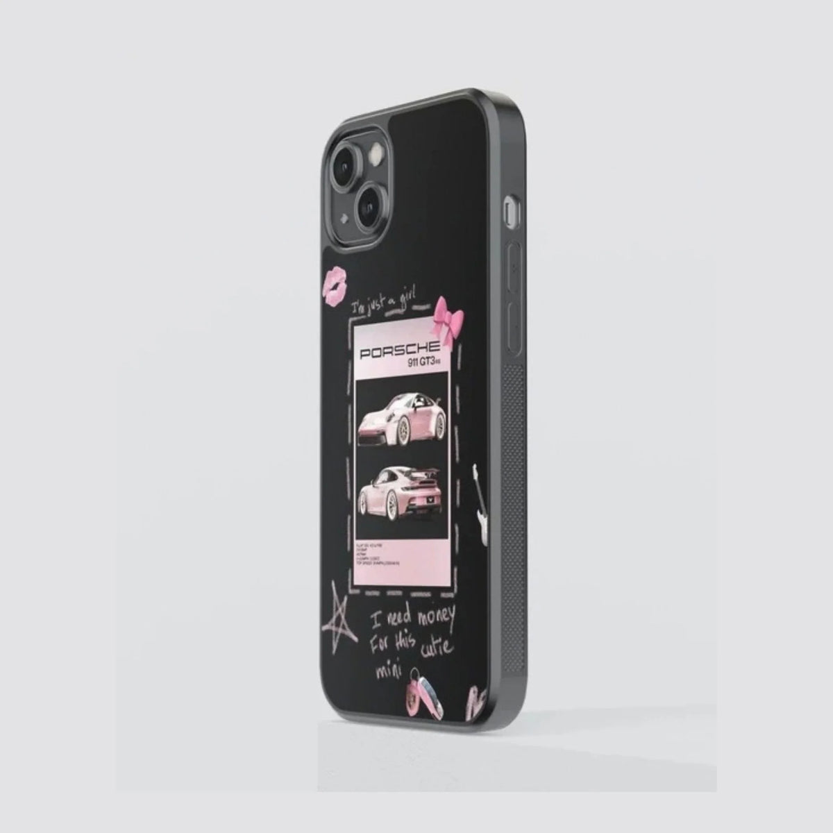 Pink Porsche “I’m Just a Girl” Phone Case