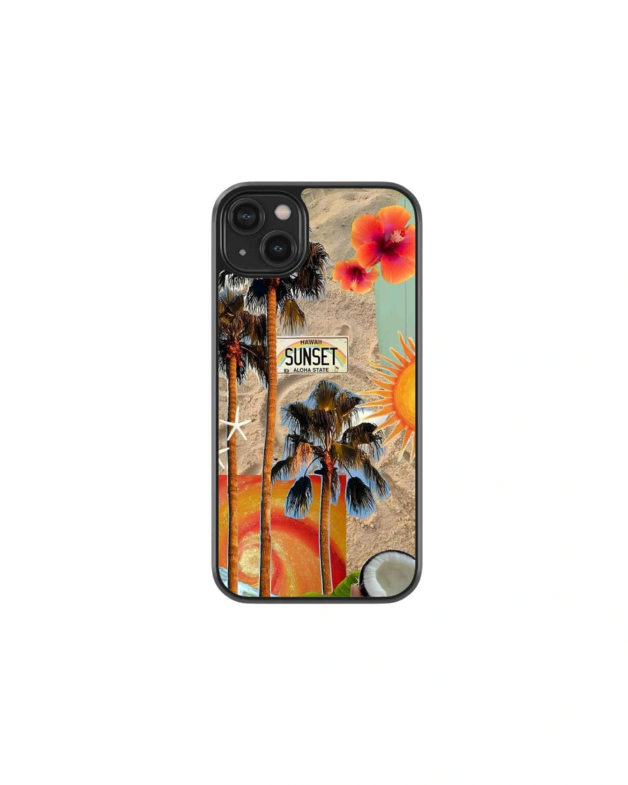 Golden beach sunset phone case