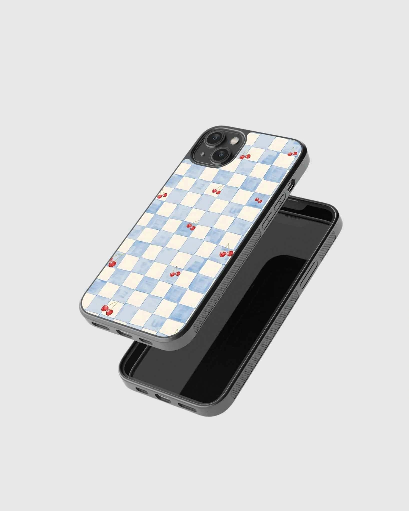 Cherry chekered phone case