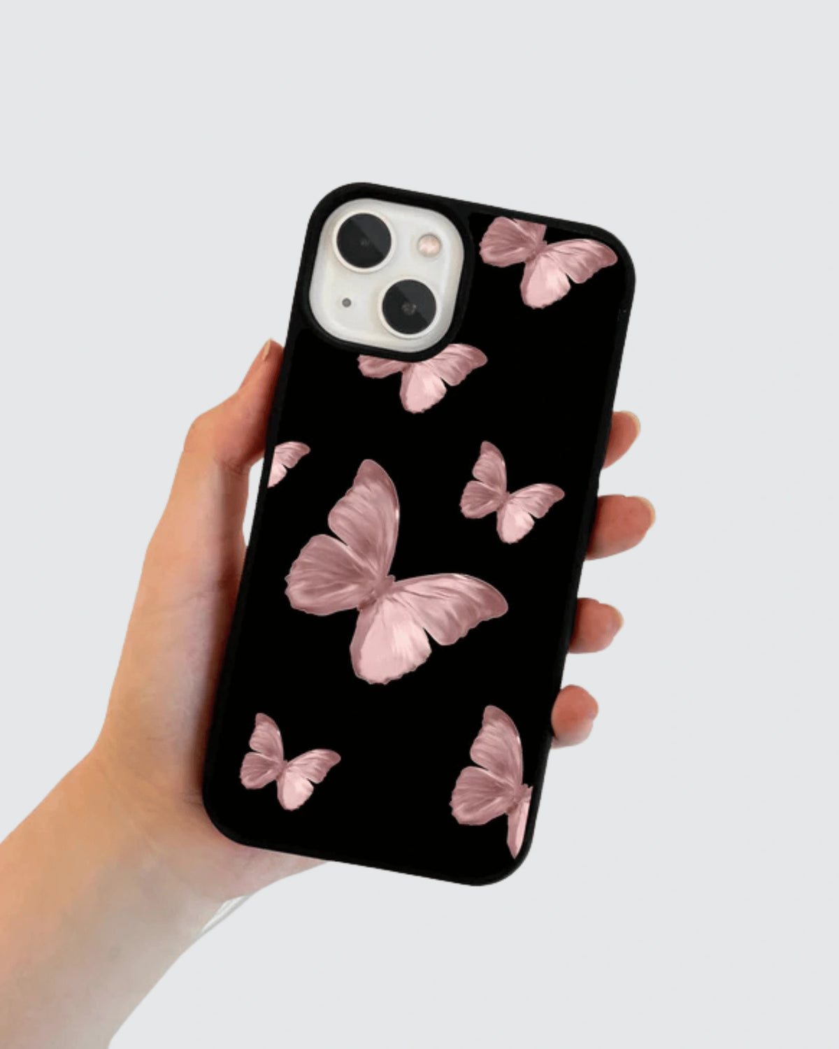Pink butterfly phone case