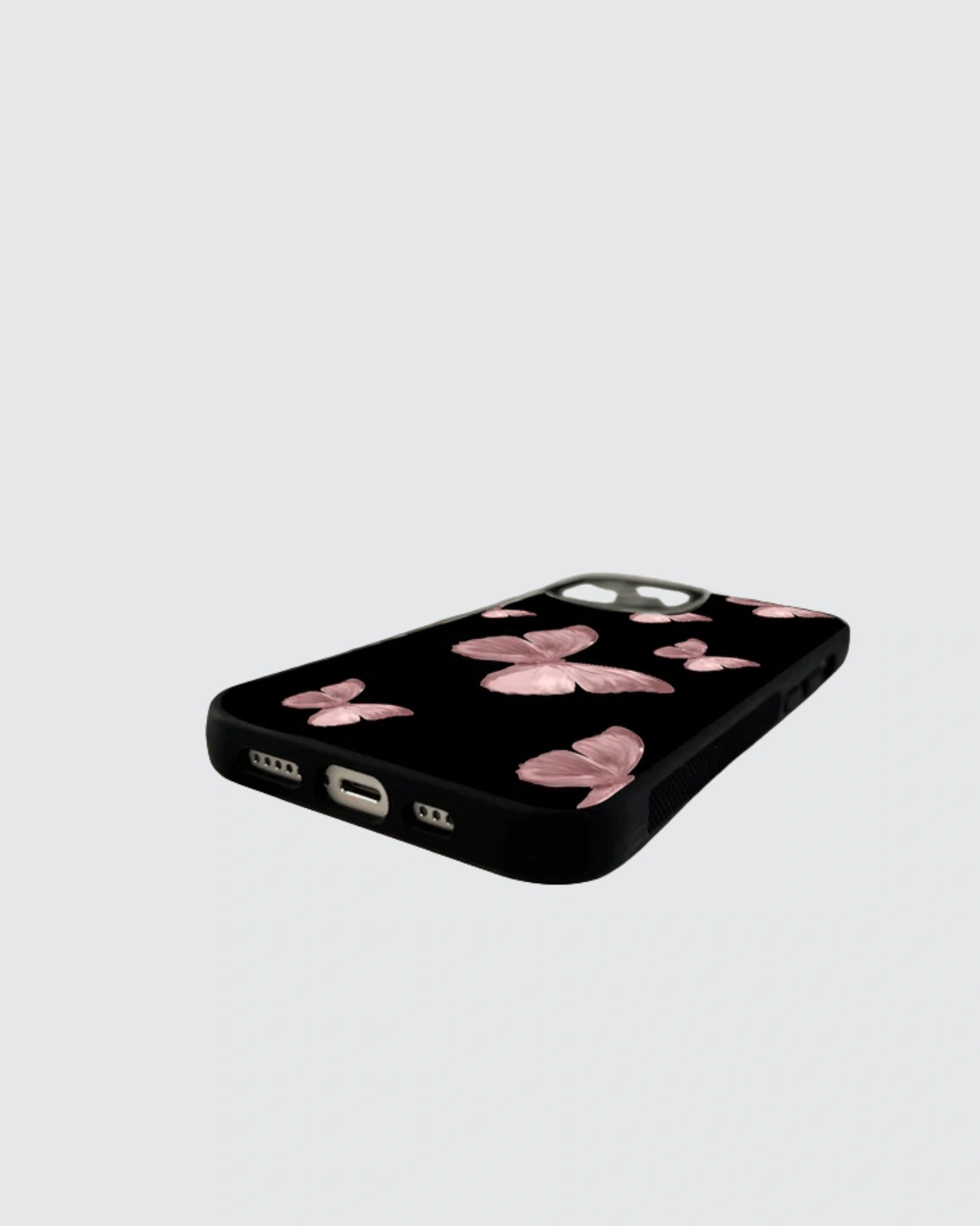 Pink butterfly phone case