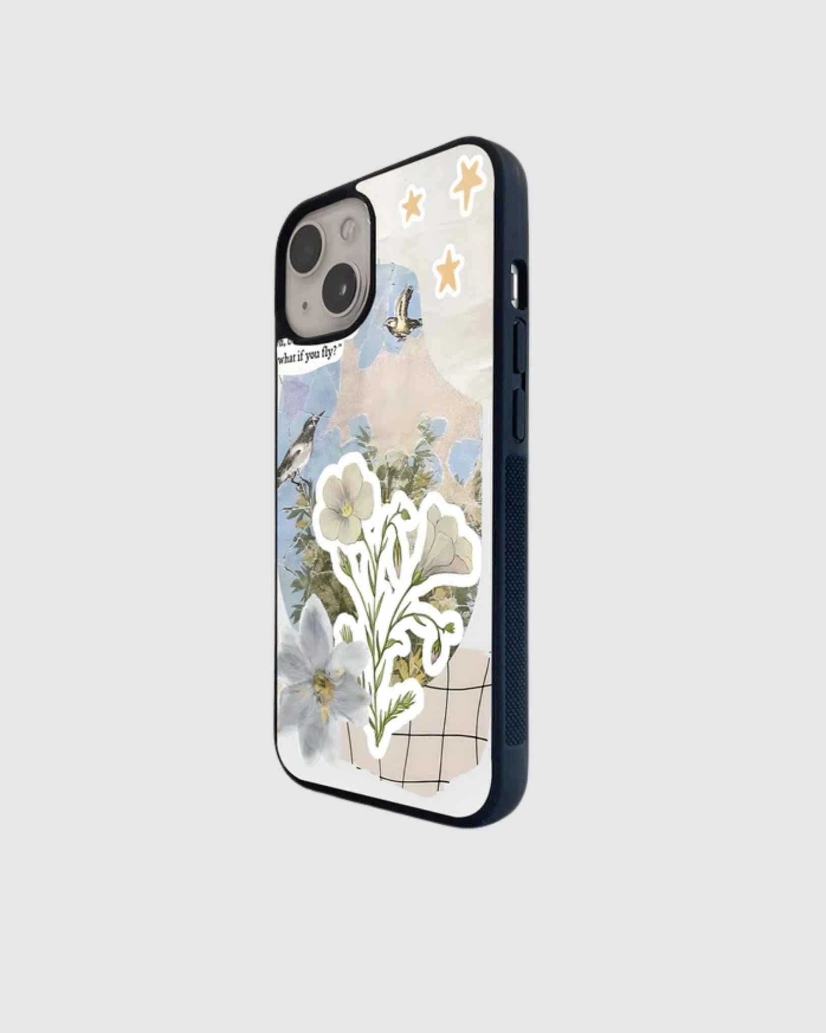 Dreamy Floral Collage Glass Case