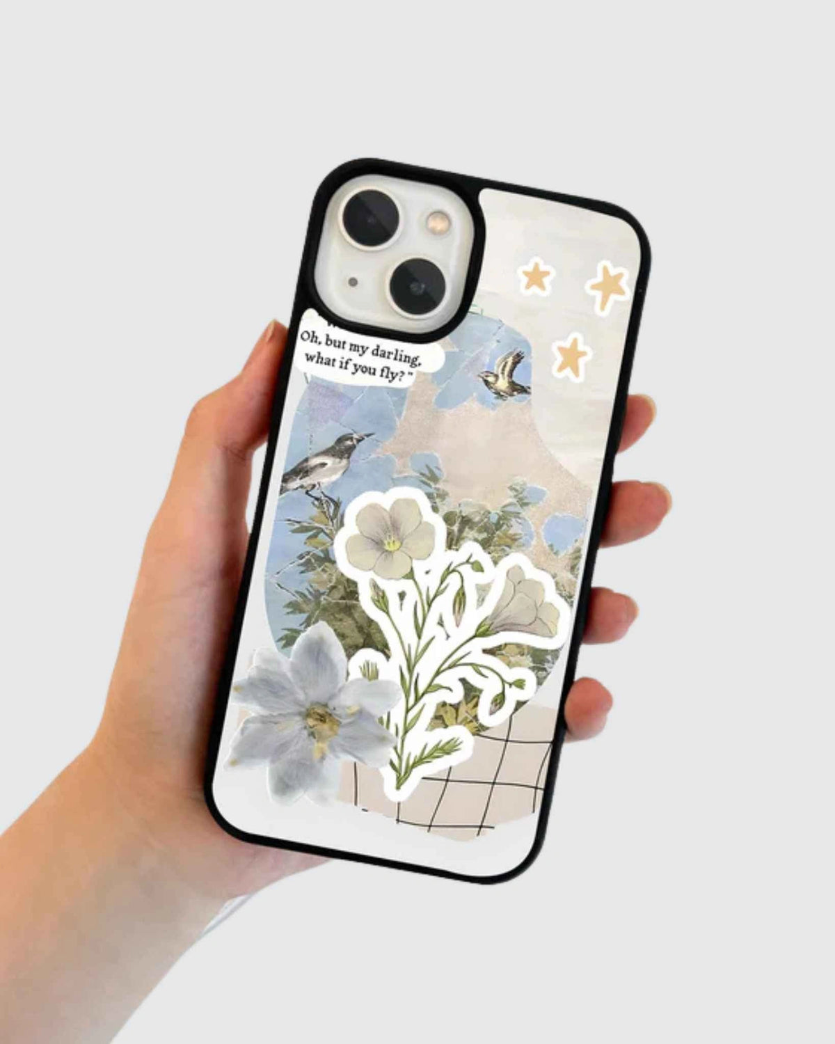 Dreamy Floral Collage Glass Case