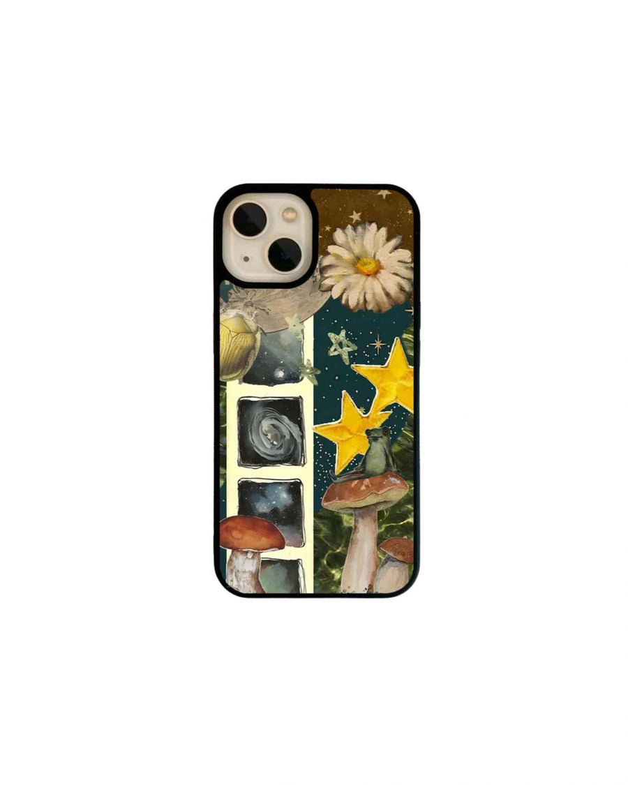 Frog on mushroom phone case
