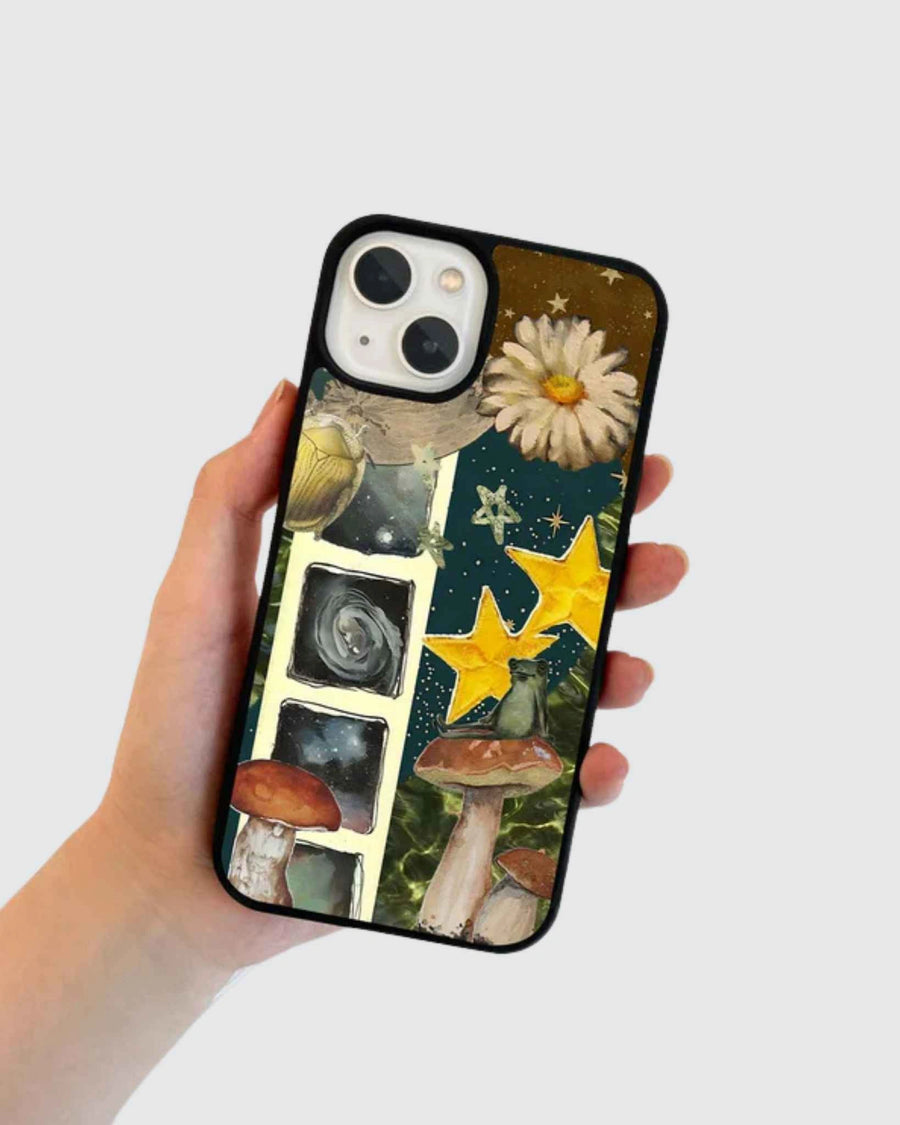 Frog on mushroom phone case