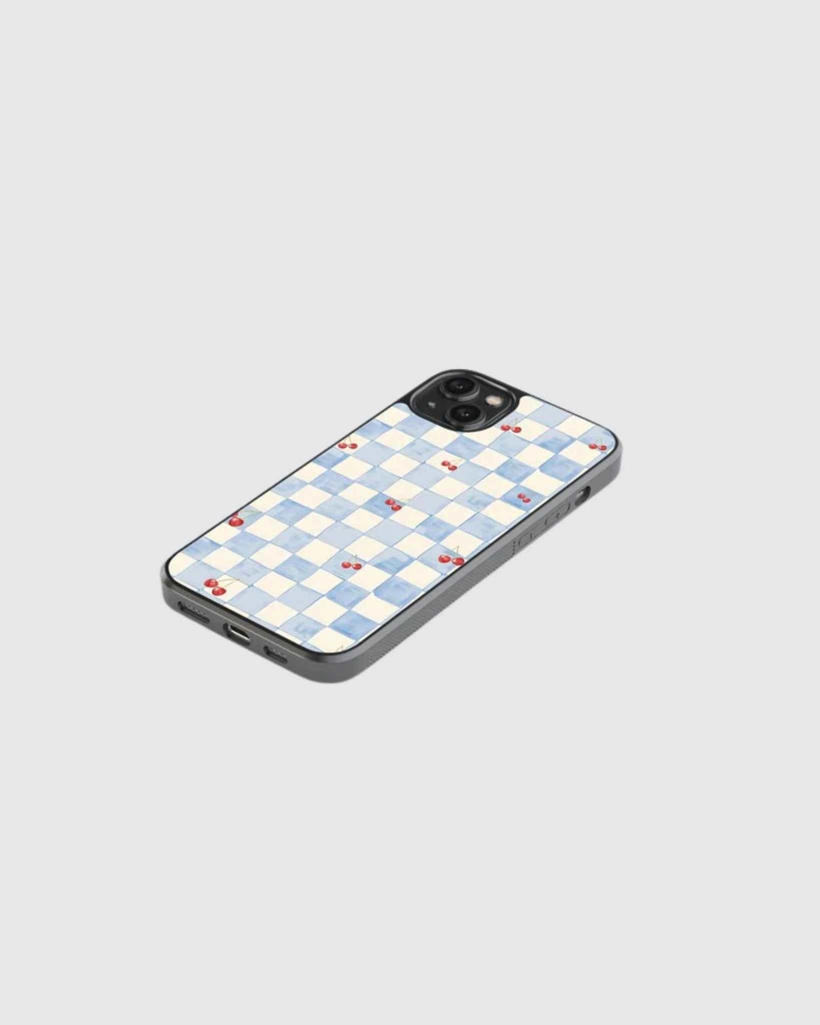Cherry chekered phone case