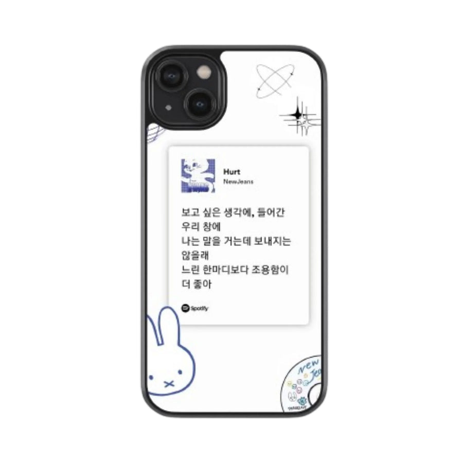 NewJeans “Hurt” Bunny Lyric Phone Case