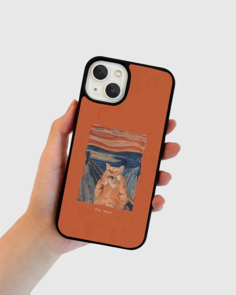 Meow canvas painting phone case
