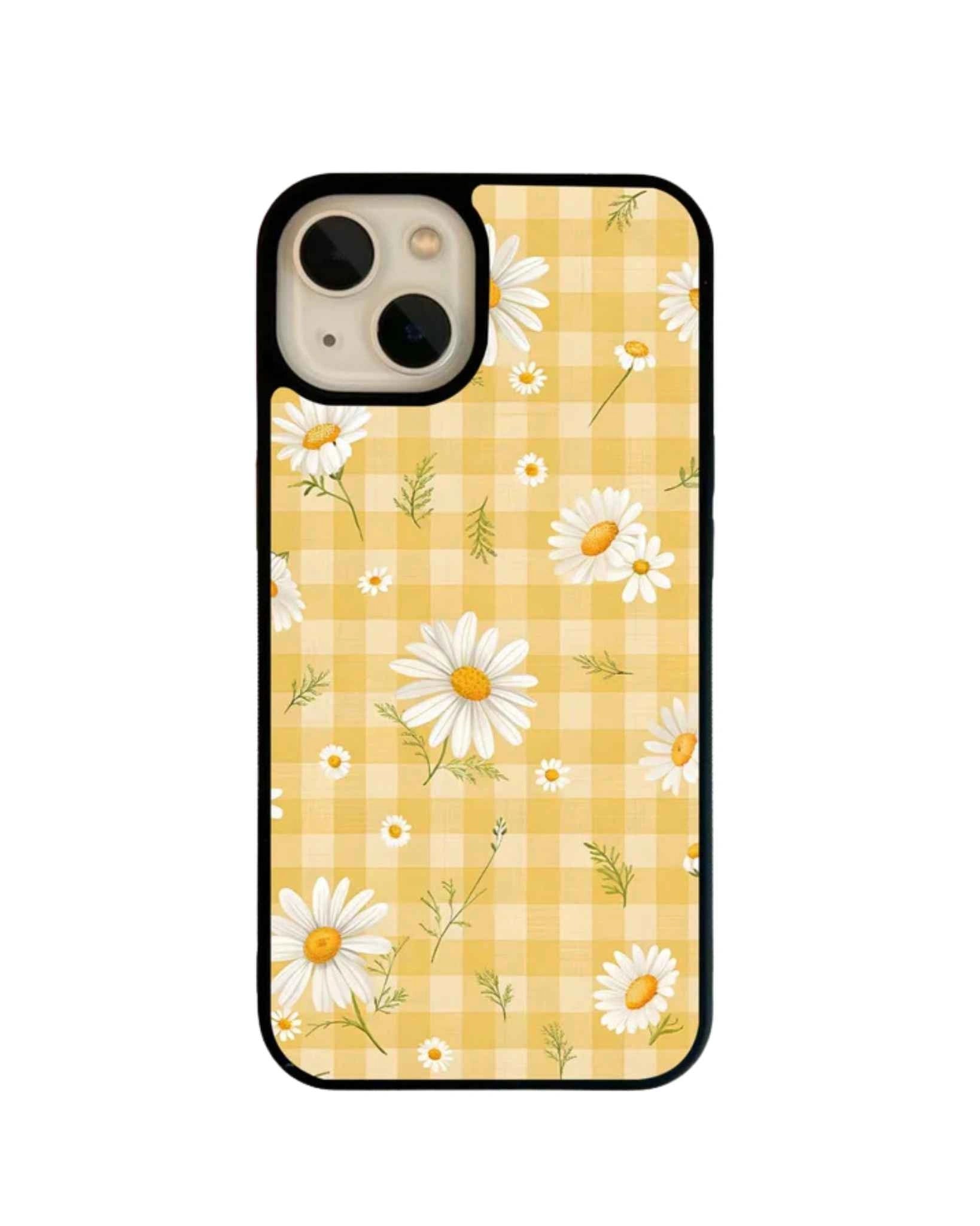 Yellow Daisy Checkered Phone Case