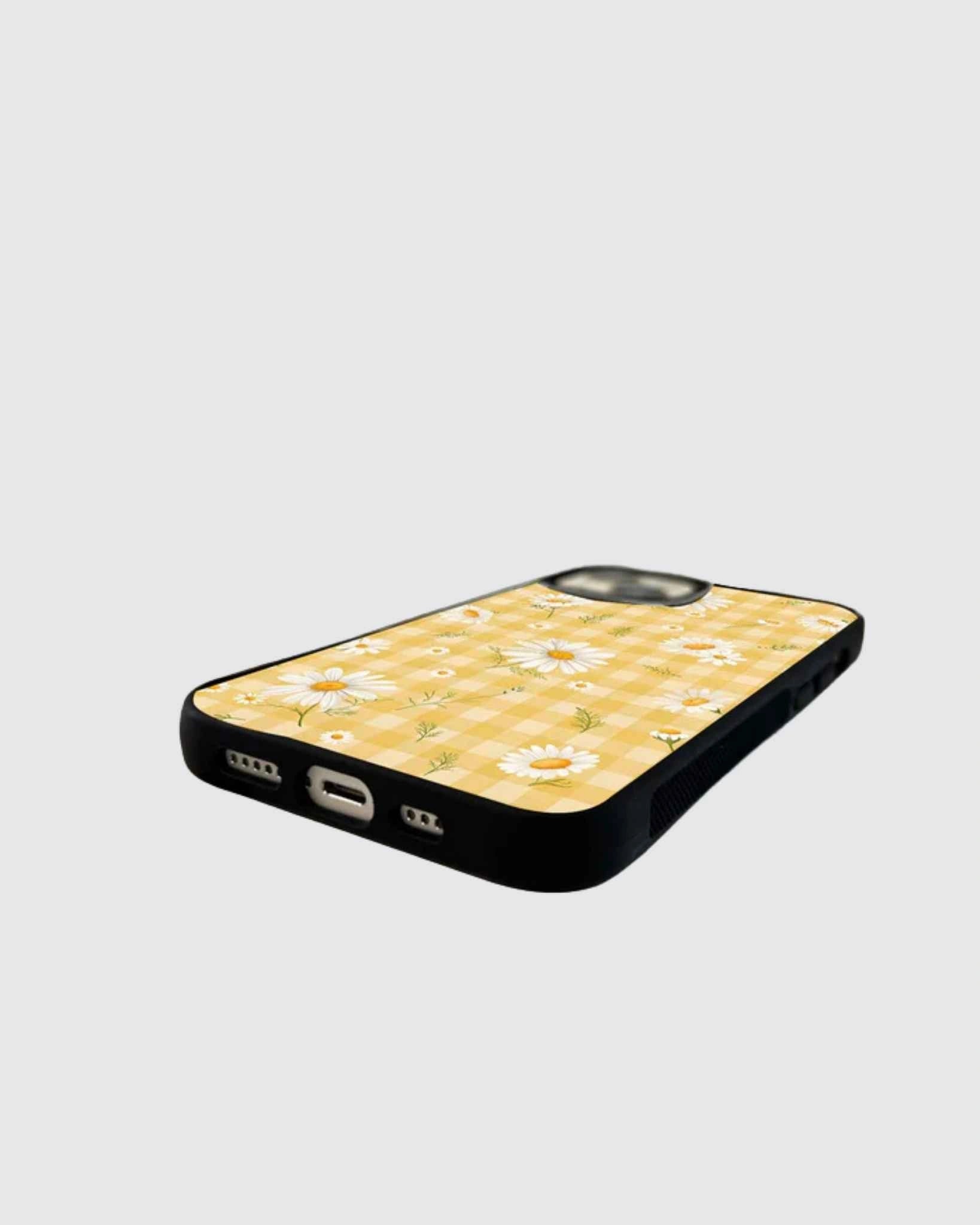 Yellow Daisy Checkered Phone Case