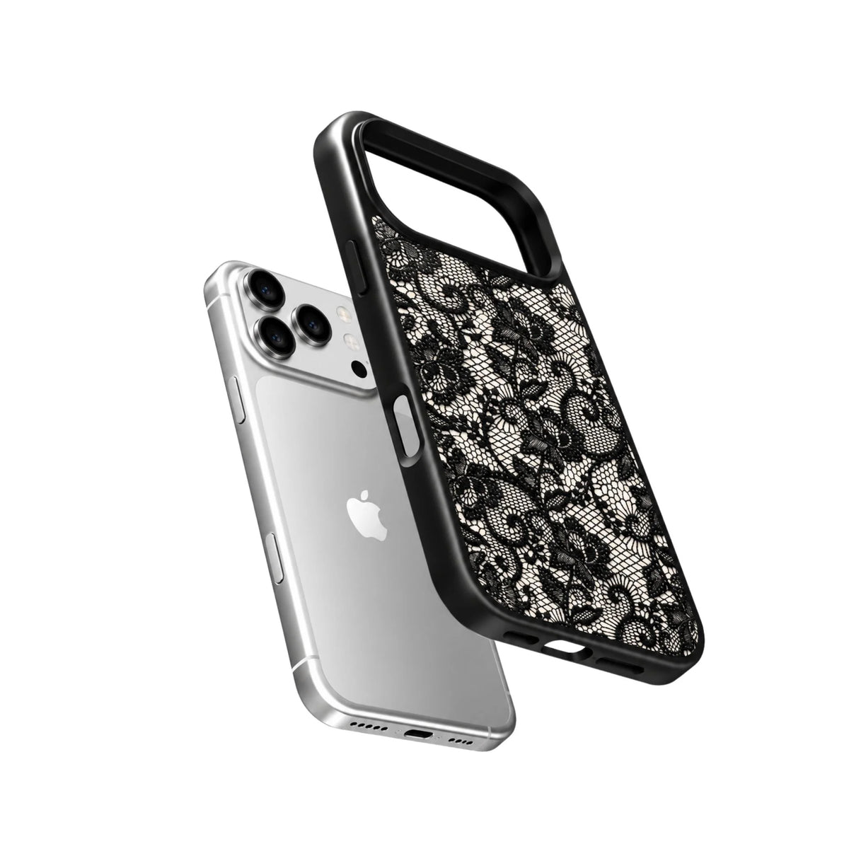 Noir Lace – Black Floral Lace Phone Case