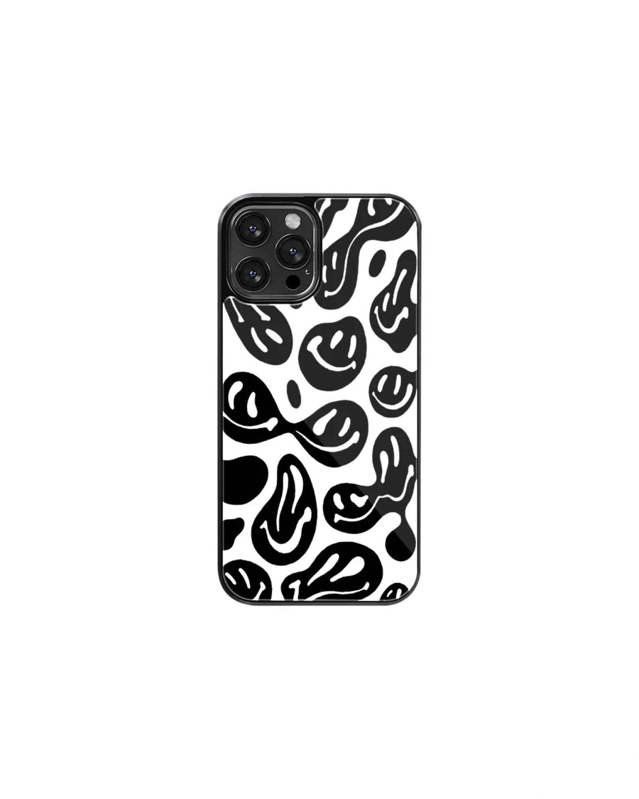 Acid smiles black and white phone case
