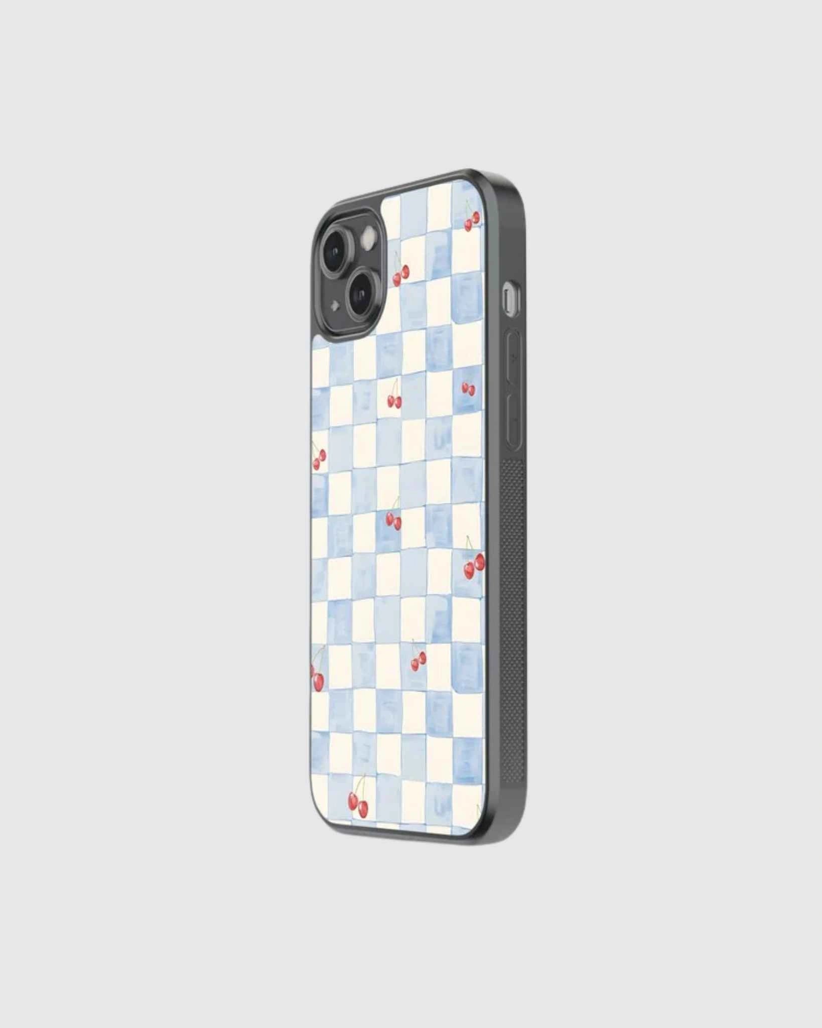 Cherry chekered phone case