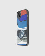 Blue red retro car phone case