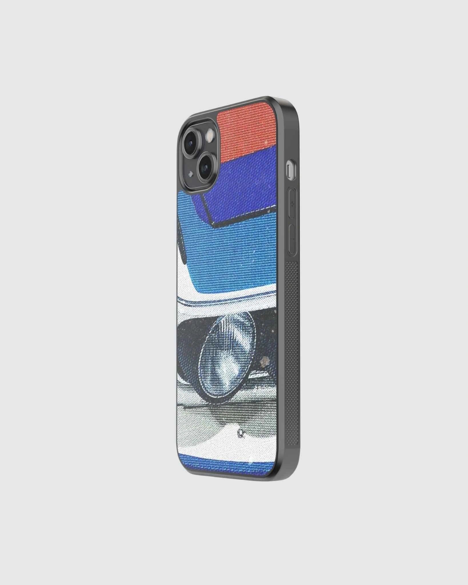 Blue red retro car phone case