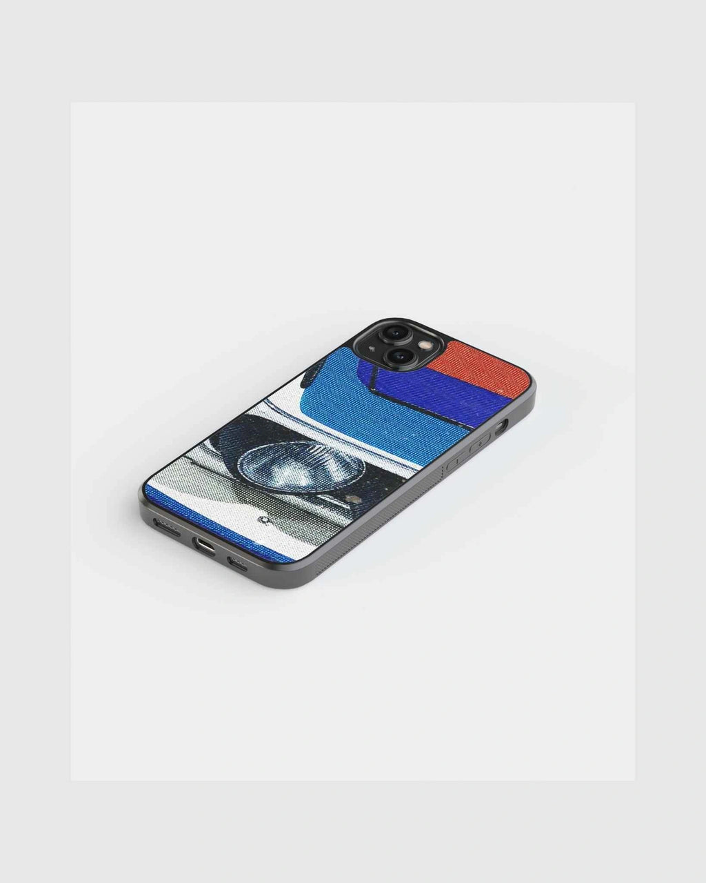 Blue red retro car phone case