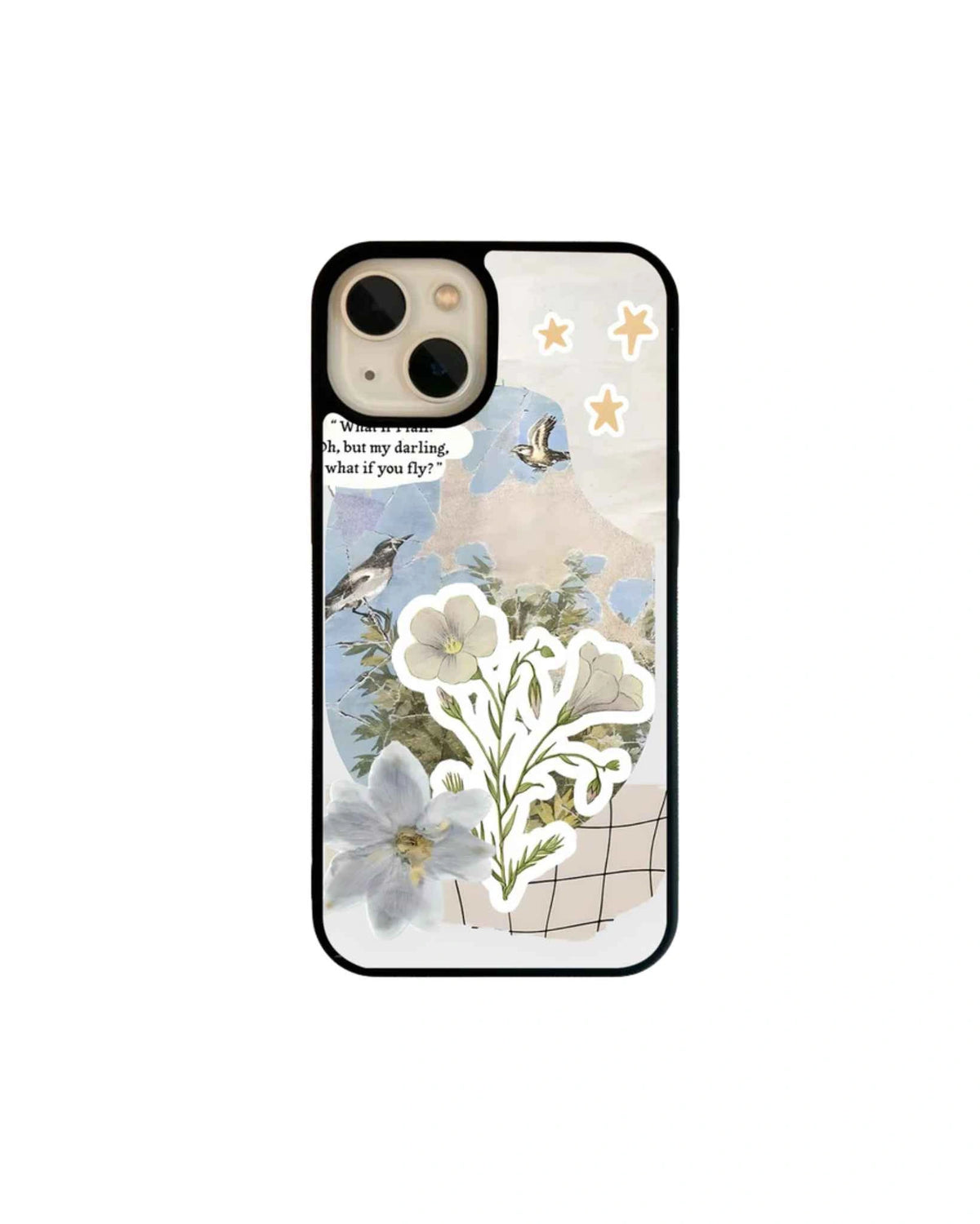 Dreamy Floral Collage Glass Case