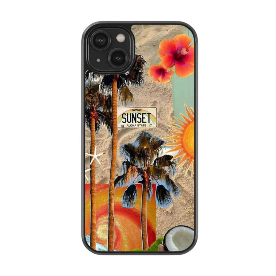 Golden beach sunset phone case