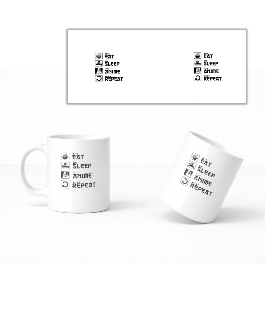 Eat Sleep Anime Repeat Mug