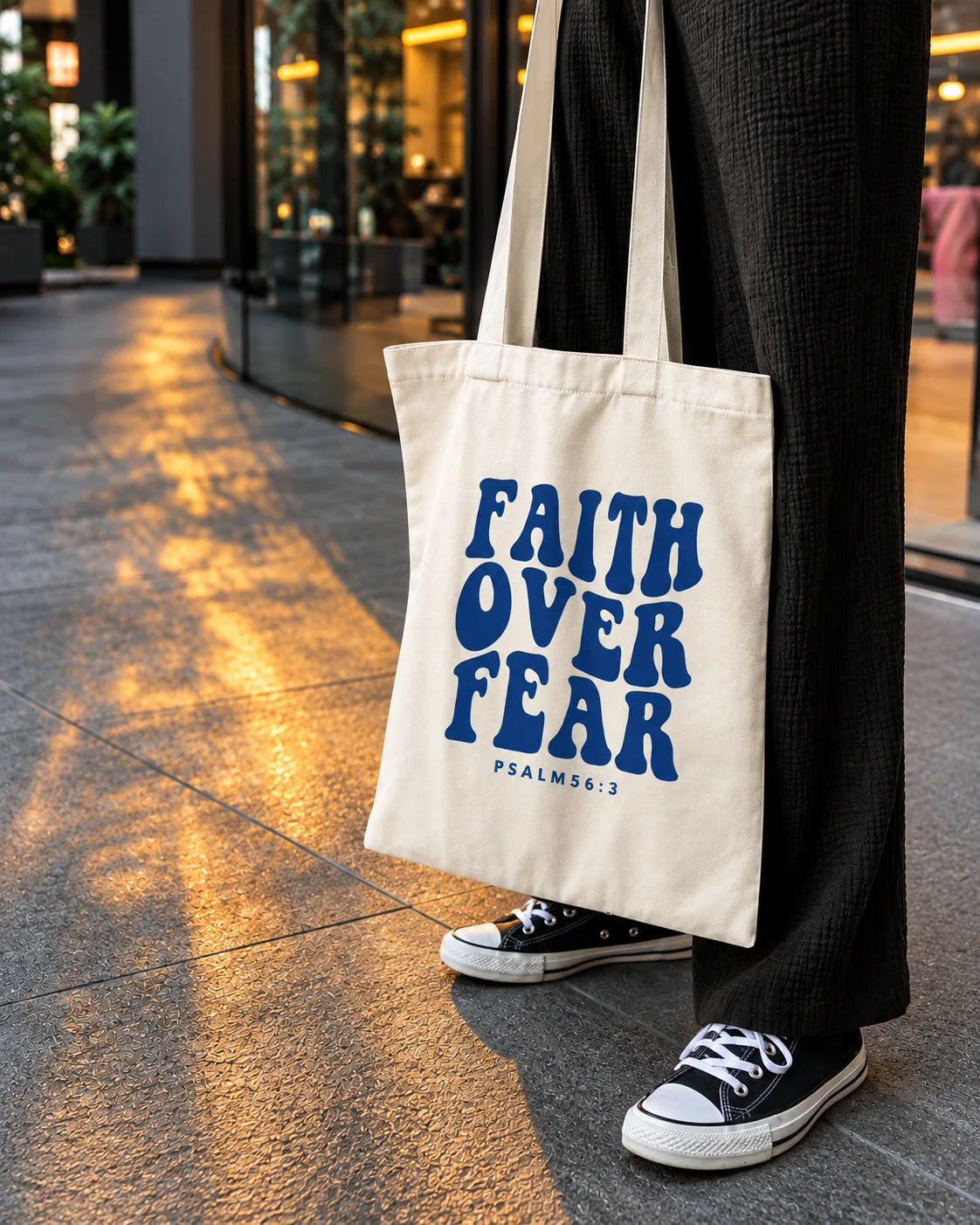 Faith Over Fear Cotton Canvas Tote Bag