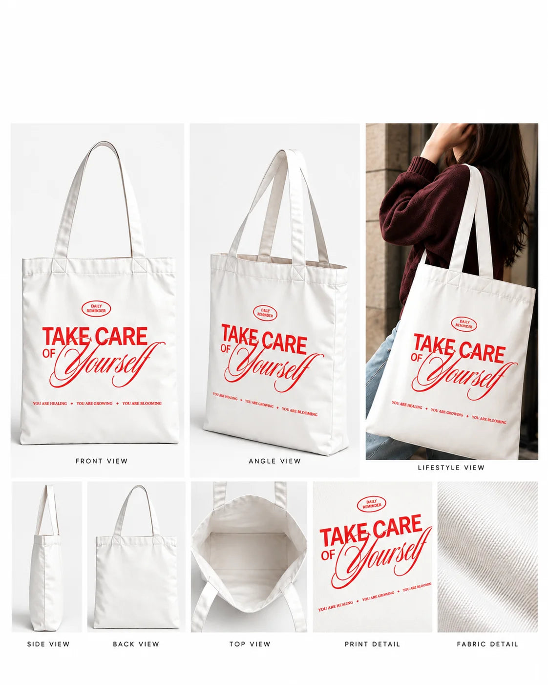 Take Care Of Your Self Cotton Canvas Tote Bag