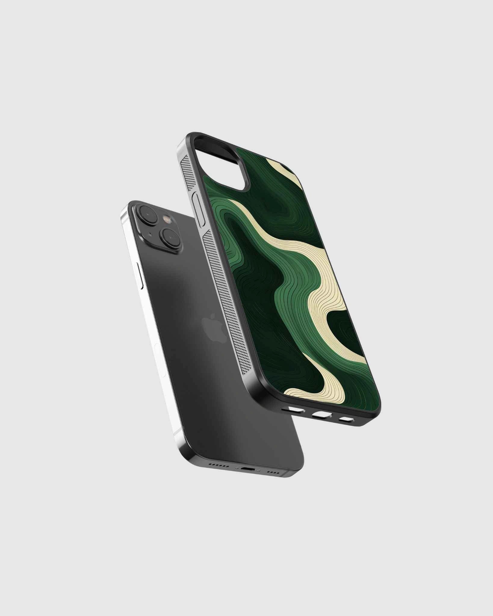 Dark green pattern phone case