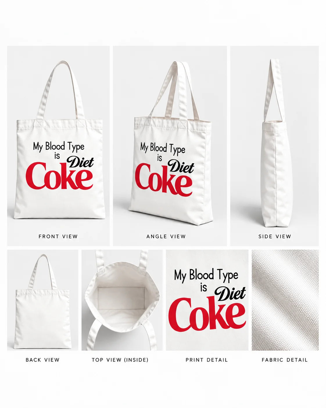Diet Coke Positive Cotton Canvas Tote Bag