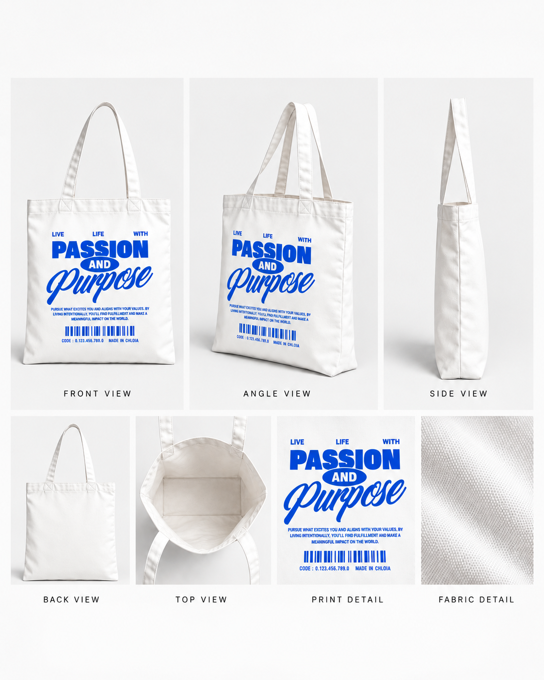 Passion and Purpose Cotton Canvas Tote Bag